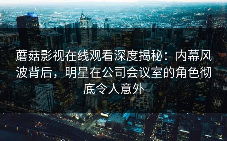 蘑菇影视在线观看深度揭秘：内幕风波背后，明星在公司会议室的角色彻底令人意外